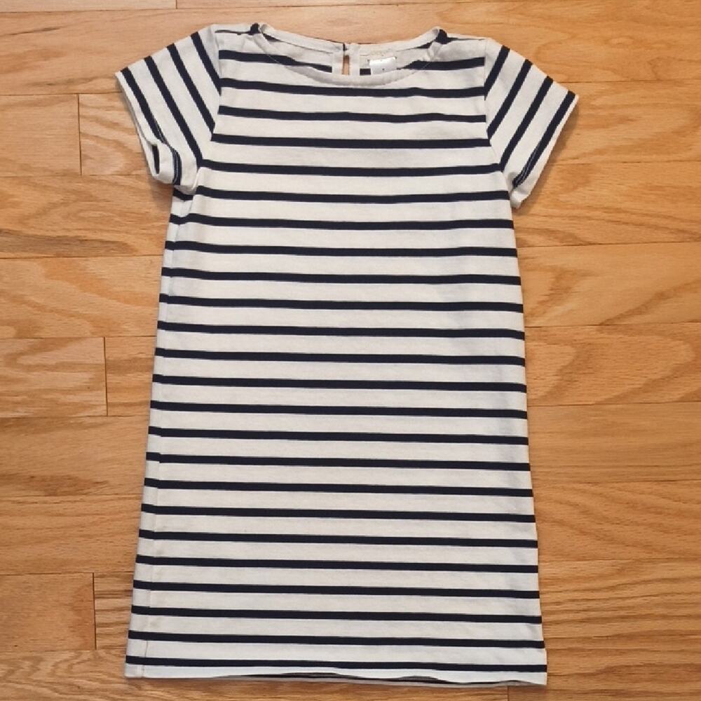 Crewcuts, Navy & White Striped Casual Dress, Size 7 EUC